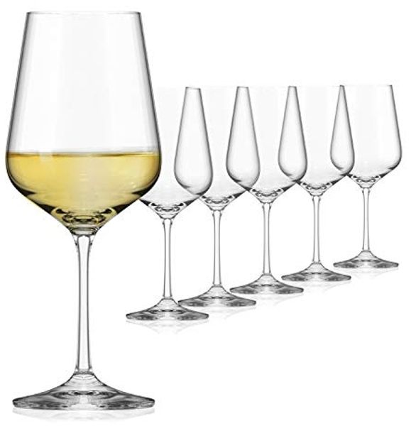 SAHM Weißweinglas Weingläser Weisswein Set 6 Stk - Weissweingläser 360ml, Edles Glas, 100% recycelbar