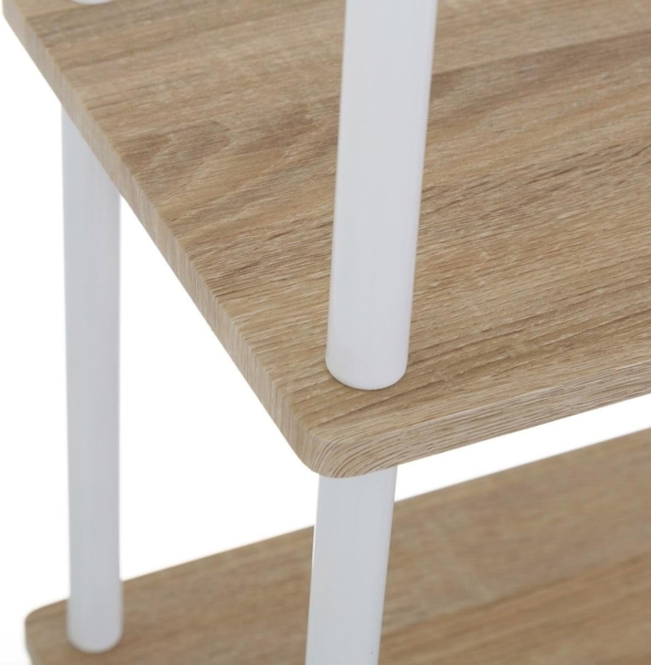 Bodenregal mit 4 Einlegeböden aus MDF und Metall in Natur und Weiß Bild 3