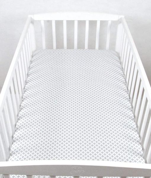 BABYLUX Spannbetttuch 70 x 140 cm Baby SPANNBETTLAKEN Baumwolle Kinderbett 106. Marokko Grau