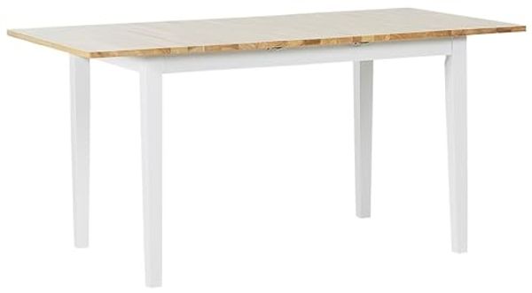 Esszimmertisch Holz hellbraun / weiß 120/150x80 cm ausziehbar HOUSTON