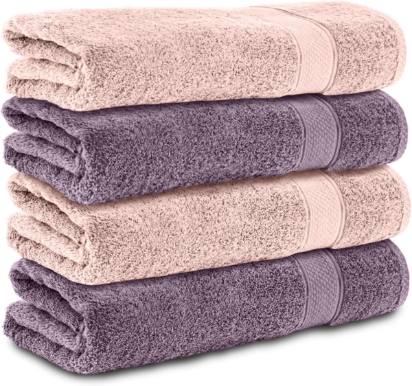Komfortec Badetücher 100% Baumwolle, 470 g/m², Frottee (4-St), Handtücher 70x140 cm Set, Weich