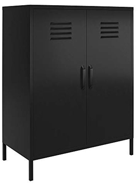 loft24 Mehrzweckschrank Mission District Highboard aus Metall, Metallschrank mit 2 Türen im Retro Look