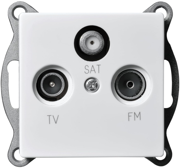 Antennendose McPower ''Flair'' für TV, Radio und Sat, UP, weiß