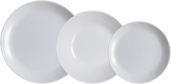 Geschirr-Set Luminarc Diwali Granit Grau Gehärtetes Glas 18 Stücke