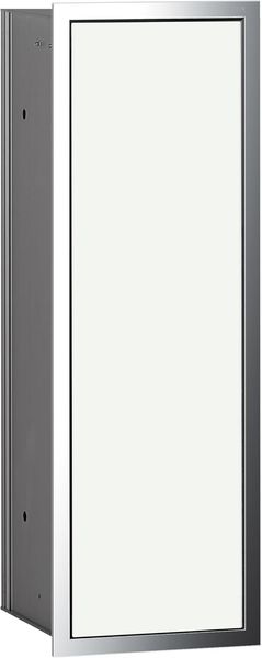 Emco Asis 150 Unterputz Badschrank für WC-Bürste, chrom/Glas weiß, Einbauschrank, Türanschlag wählbar - 973027831