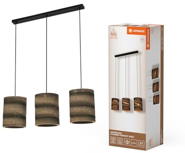 LEDVANCE Decor Kartonzylinder Pendelleuchte 3XE27 Braun