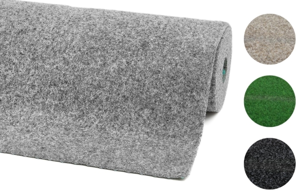 andiamo Kunstrasenteppich Deco mit Noppen - Kunstrasen Outdoor zur Verwendung als Balkon Teppich oder Rasenteppich Outdoor - wetterfest und zuschneidbar 133x300 cm Grau