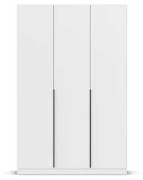 Rauch Möbel Alabama, Kleiderschrank, Garderobenschrank, 3-türig, Zubehör Classic, 2 Kleiderstangen, 5 Einlegeböden, Farbe Weiß, Griff Grau metallic, 136 x 210 x 54 cm Bild 6