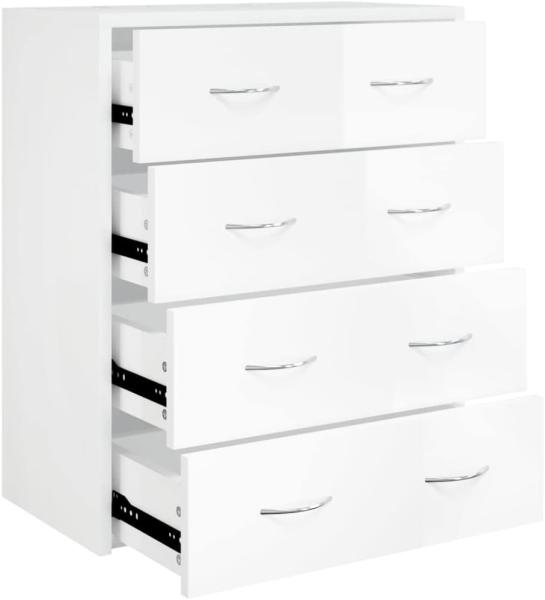 vidaXL Kommode mit 4 Schubladen 60x30,5x71 cm Hochglanz-Weiß 342579 Bild 1