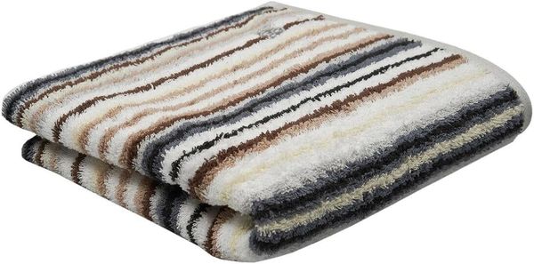 ROSS Saunatuch Multicolor, Frottier (Packung, 1-St), mit Streifen und gesticktem ROSS-Emblem
