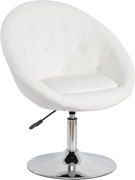 Duhome Sessel Farbenvielfalt höhenverstellbar Kunstleder Clubsessel Coctailsessel Loungesessel - TYP 509A, Farbe:Weiss, Material:Kunstleder