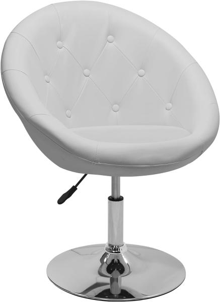 Duhome Sessel Farbenvielfalt höhenverstellbar Kunstleder Clubsessel Coctailsessel Loungesessel - TYP 509A, Farbe:Weiss, Material:Kunstleder