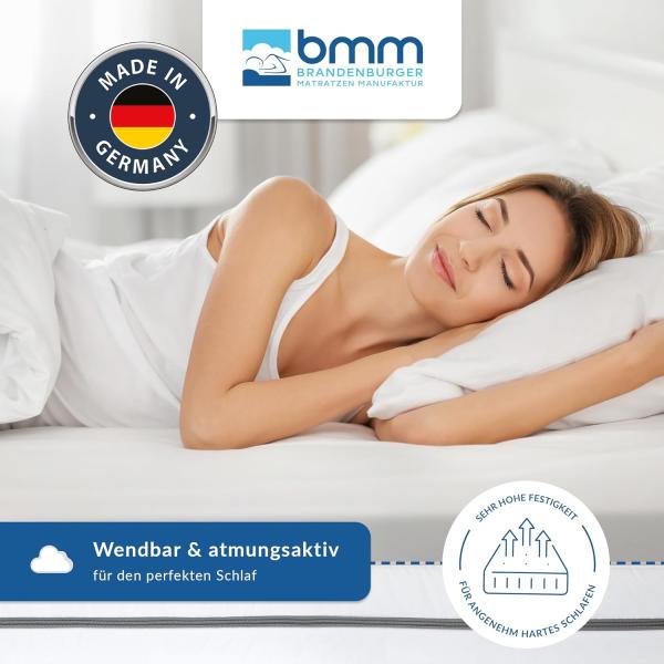 BMM Matratze 100x220 cm Klassik XXL Härtegrad H3 fest/Kaltschaummatratze Öko-Tex Zertifiziert/orthopädische 7 Zonen Matratze Höhe 12 cm/Matratzen produziert in Deutschland Bild 4