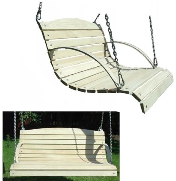 QLS Hollywoodschaukel, 3,00-Sitzer, Sitzbank für Gartenschaukel Schaukelbank 90 cm aus Holz Holzschaukel