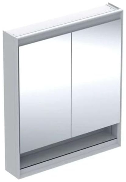 Geberit ONE Spiegelschrank mit ComfortLight, 2 Türen, Aufputzmontage, mit Nische, 75 x 90 x 15 cm, 505.832.00, Farbe: Aluminium eloxiert - 505.832.00.1