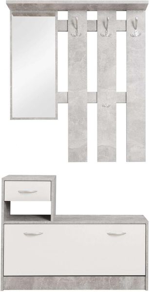 Esidra Dmora - Armadio multiuso Sillano, Mobile multifunzione portascope, Guardaroba a 3 ante, 116x35h190 cm, Bianco