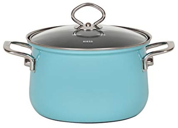 Riess Nouvelle Fleischtopf mit Glasdeckel Ø24cm, 6 Liter Kristallblau