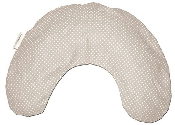 Theraline Nackenkissen mittel, Mikroperlenfüllung inkl. Bezug, Baumwolle, ca. 100 c, x 21 cm, Punkte beige