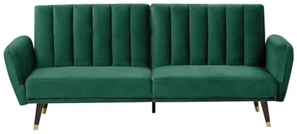 Schlafsofa 3-Sitzer Samtstoff smaragdgrün VIMMERBY