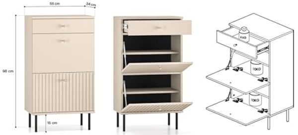 Marmex Möbel Schuhschrank SOPHIE 13 kleiner Schuhschrank Schuhkipper und Schublade Flur Bild 3