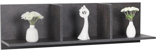 RICOO Wandregal 106 x 30 x 22 Grau Beton Optik, Spanplatte aus Holz, Hängereral WM014-BG, Regal Wand, Bücherregal Bilderregal Fotoregal Küchenregal Hängend Wandboard Würfelregal Schweberegal