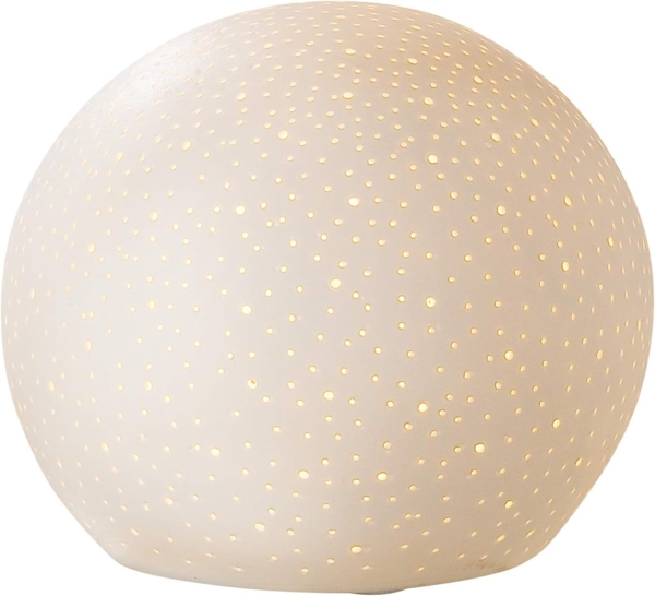 GILDE - Tischleuchte Sternenhimmel - aus Porzellan mit Lochmuster - Durchmesser 18 cm