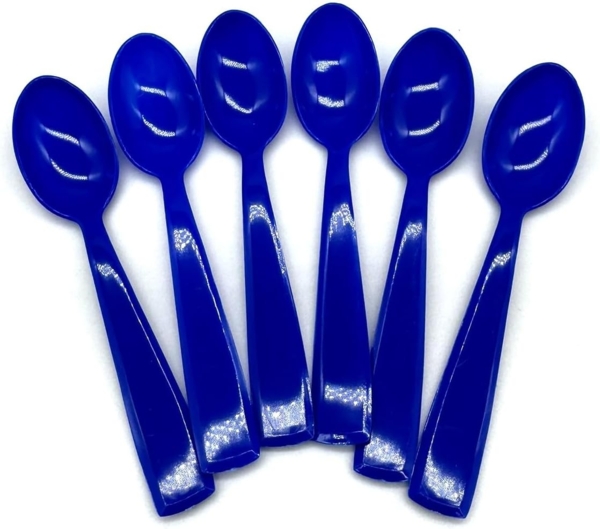Kimmel Mokkalöffel Kinderlöffel Espressolöffel klein 6 Stück Mehrweg, Kunststoff, Blau