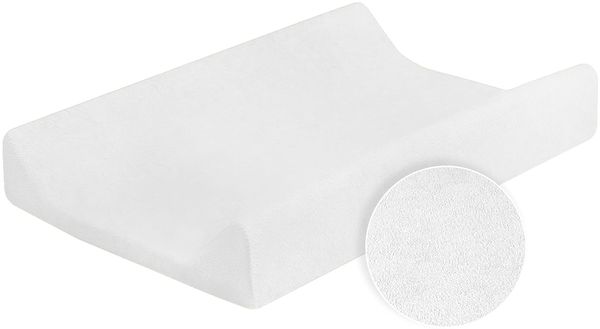 Frottee/Protektor für Wickelauflage mit erhöhtem Rand - Weiß