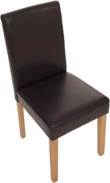 2er-Set Esszimmerstuhl Stuhl Küchenstuhl Littau ~ Leder, braun, helle Beine Bild 8