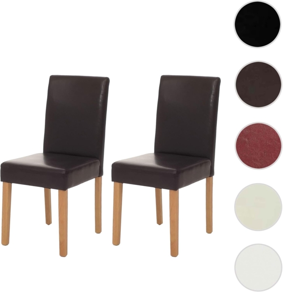 2er-Set Esszimmerstuhl Stuhl Küchenstuhl Littau ~ Leder, braun, helle Beine Bild 9