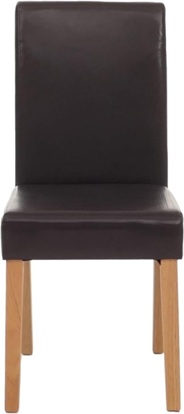 2er-Set Esszimmerstuhl Stuhl Küchenstuhl Littau ~ Leder, braun, helle Beine Bild 6