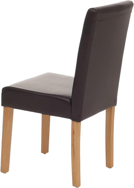 2er-Set Esszimmerstuhl Stuhl Küchenstuhl Littau ~ Leder, braun, helle Beine Bild 7