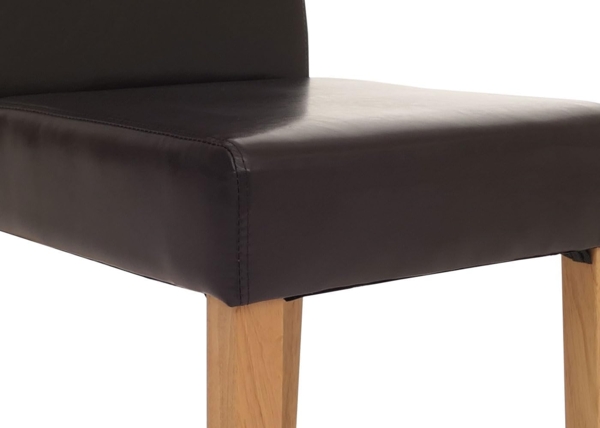 2er-Set Esszimmerstuhl Stuhl Küchenstuhl Littau ~ Leder, braun, helle Beine Bild 4