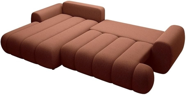 Vente-unique - Ecksofa mit Schlaffunktion - Ecke links - Stoff - Terrakotta - FRIDORA Bild 7