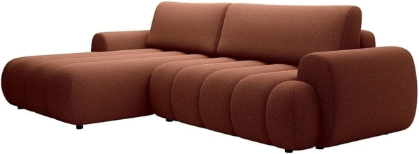 Vente-unique - Ecksofa mit Schlaffunktion - Ecke links - Stoff - Terrakotta - FRIDORA Bild 1