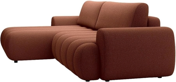 Vente-unique - Ecksofa mit Schlaffunktion - Ecke links - Stoff - Terrakotta - FRIDORA Bild 5