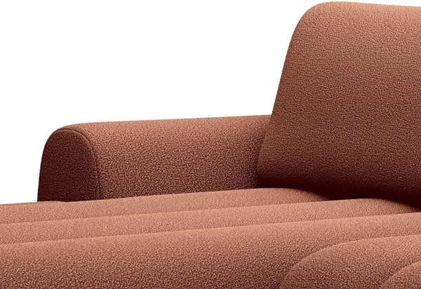 Vente-unique - Ecksofa mit Schlaffunktion - Ecke links - Stoff - Terrakotta - FRIDORA Bild 8