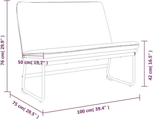 vidaXL Sitzbank Taupe 100x75x76 cm Stoff 351326 Bild 3