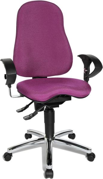 Topstar SI59UG03, Sitness 10 ergonomischer Bürostuhl, Schreibtischstuhl, inkl. höhenverstellbaren Armlehnen, Bezugsstoff lila