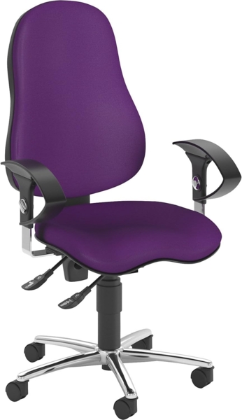 Topstar SI59UG03, Sitness 10 ergonomischer Bürostuhl, Schreibtischstuhl, inkl. höhenverstellbaren Armlehnen, Bezugsstoff lila