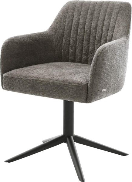 Drehstuhl Greg-Flex Bouclé Soft Schlamm Fußkreuz Schwarz 360° drehbar Wippfunktion Taschenfederkern