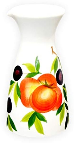 Lashuma Wasserkaraffe Tomate Olive, (1-tlg), Handbemalter Keramik Saftkrug italienisch 600 ml