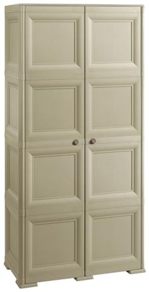 Tontarelli Omnimodus 8085555908EAN Schrank, 2 Vollblatt-Türen, 1 Seite mit 4 Fächern, 1 Seite mit Besenhalter, Kunststoff