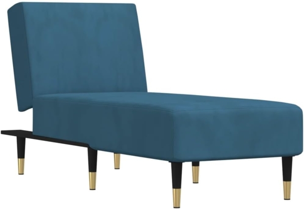 vidaXL Chaiselongue Blau Samt 352801