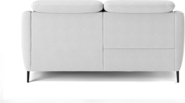 CAVADORE 3er-Sofa Blue, 3-Sitzer Couch im modernen Design mit motorischer TV-Funktion inkl. klapptisch, USB-Anschluss, Kopfteilverstellung, mattschwarzen Metallfüßen, Flachgewebe, Mittelgrau Bild 7