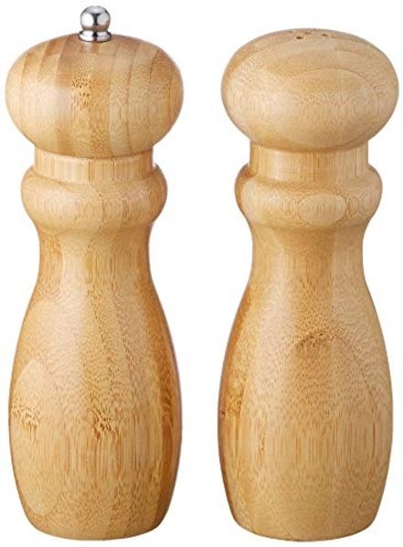 Excellent Houseware Pfeffermühle aus Holz/Bambus + Salzstreuer Set
