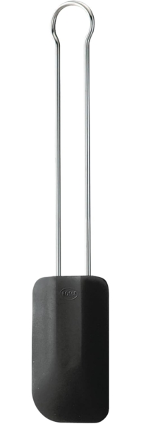 RÖSLE Teigschaber, Hochwertiger Teigspachtel als Back- und Kochhelfer, strapazierfähiges Silikon, schwarz, 26 x 4,5 x 1,0 cm, Edelstahl 18/10, -30°C bis +200°C, Spülmaschinengeeignet Bild 1