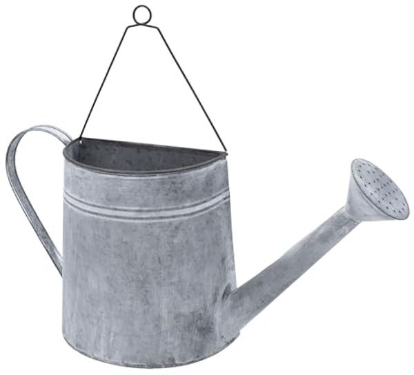 Spetebo Pflanzschale Wand Zink Gießkanne zum Bepflanzen - 43 x 21 cm (Stück, 1 St, Zink Gießkanne), Metall Pflanztopf zur Wandmontage