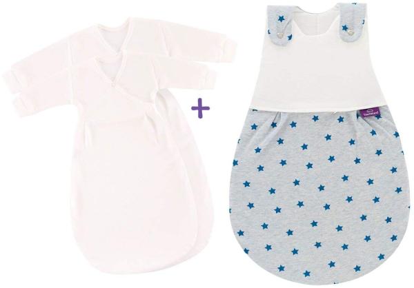 Träumeland Babyschlafsack LIEBMICH 3tlg. Set Größe 80/86 Sternentraum blau