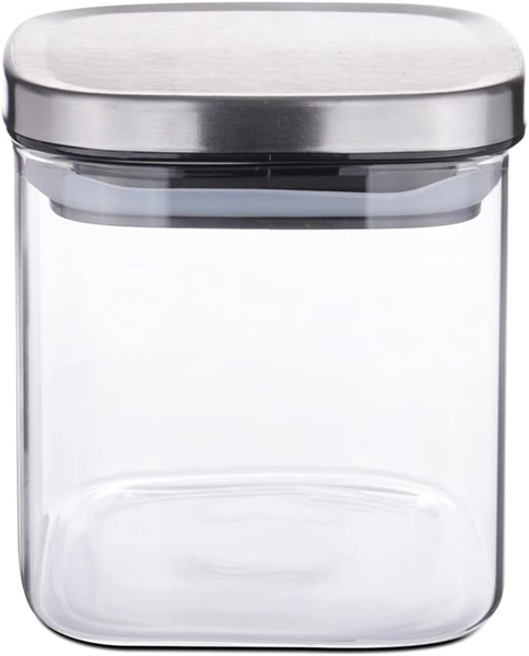 Weis 15952 Vorratsdose Vorratsglas eckig mit Deckel 600ml